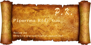 Pipernea Klétus névjegykártya